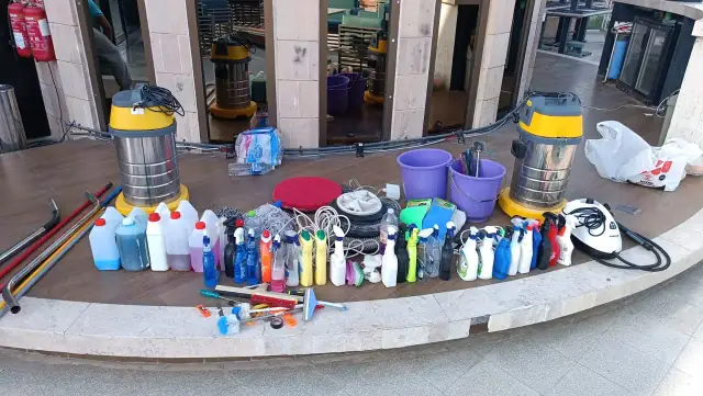 Professional pest control equipment prepared for Muscat Shine Clear jobs