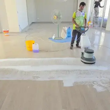 Floor polishing and shine finish